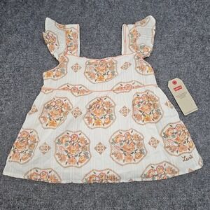 Levi's Flutter Sleeve Top Girls Size‎ M Gardenia Floral Boho Blouse